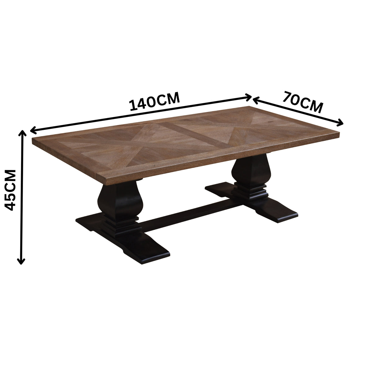 Valeria 140cm Coffee Table Black Oak