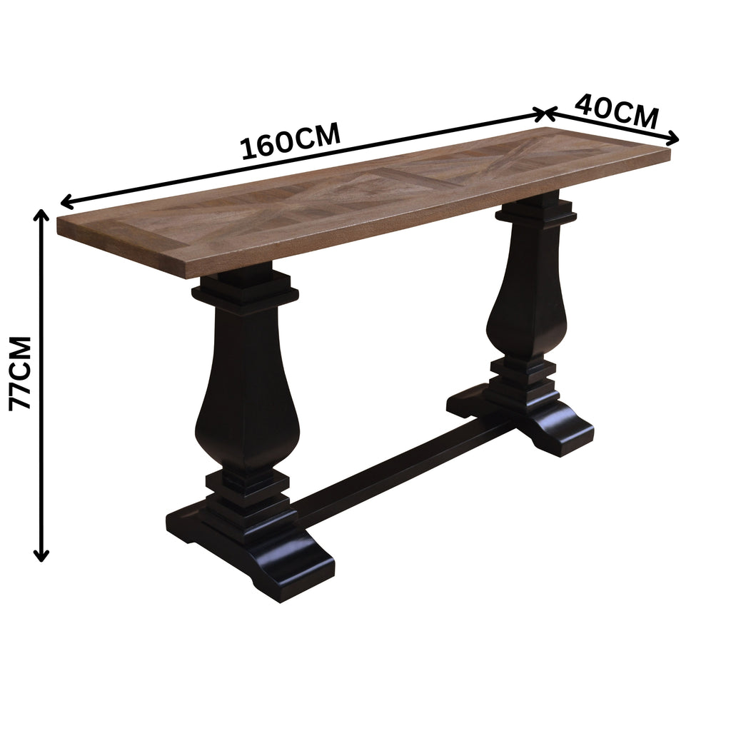 Valeria 160cm Console Table Black Oak