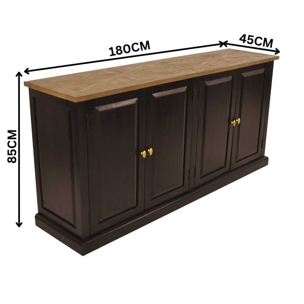 Valeria 180cm Buffet Table Black Oak