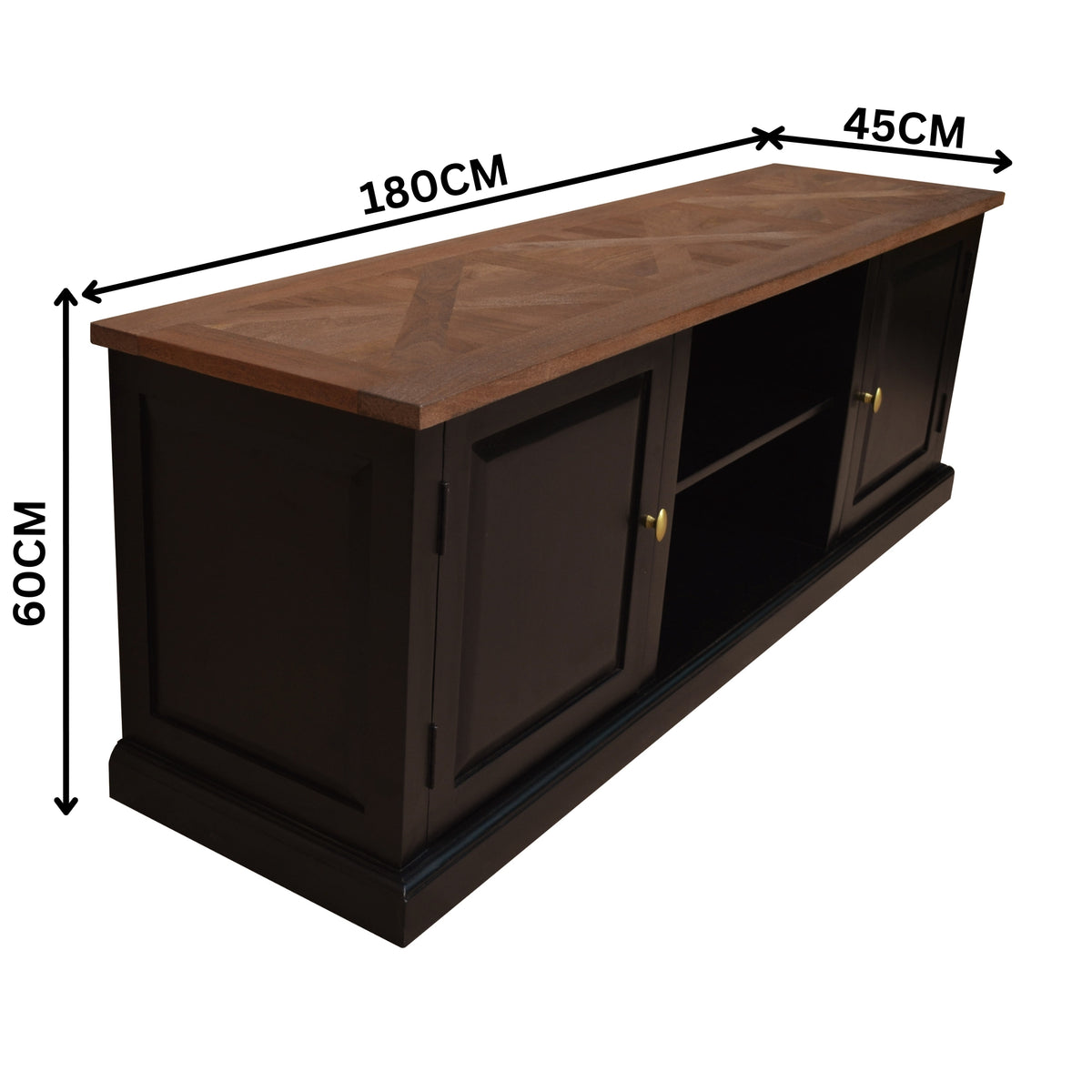 Valeria 180cm ETU Entertainment TV Unit Black Oak