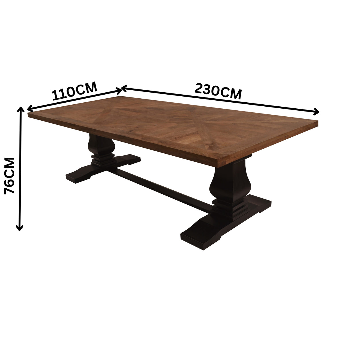 Valeria 230cm Dining Table Black Oak