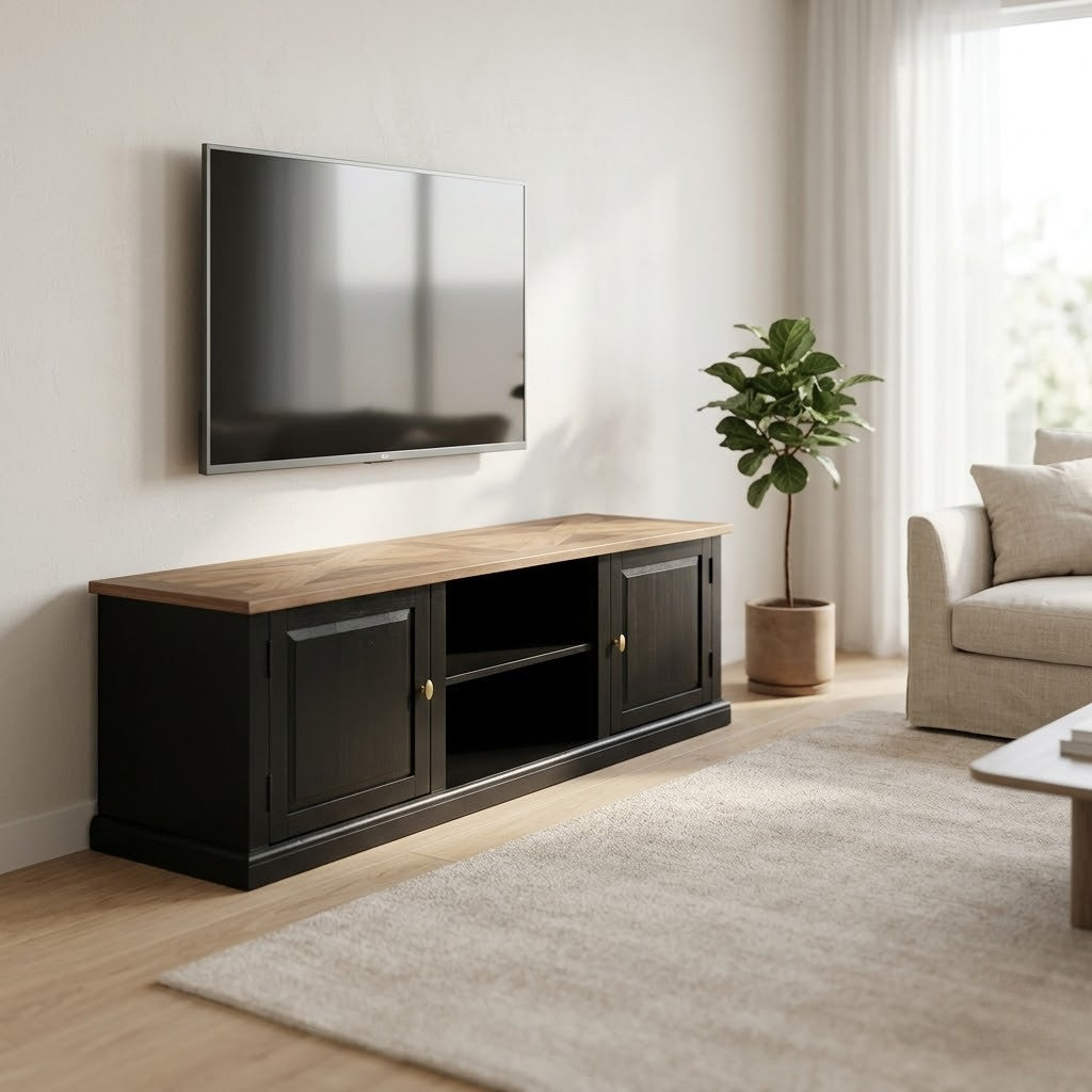 Valeria 180cm ETU Entertainment TV Unit Black Oak