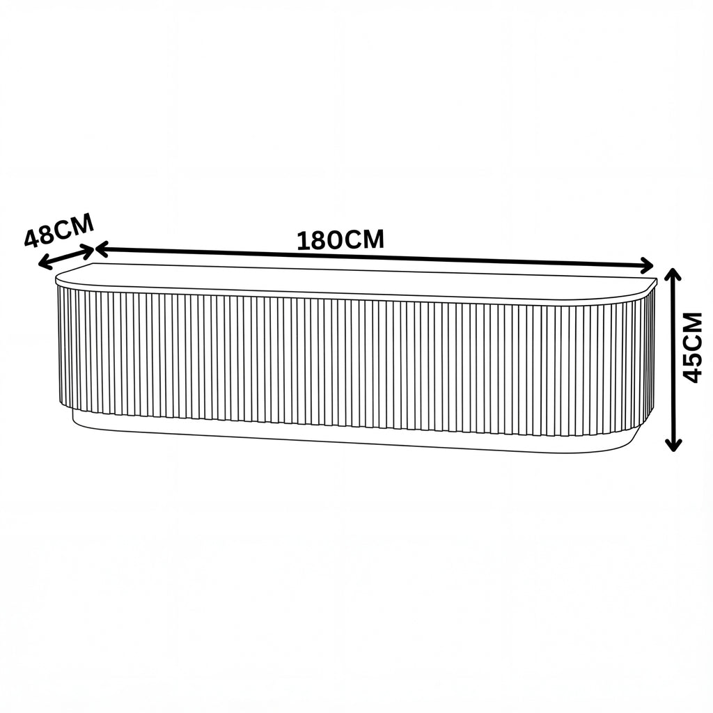 Vanessa 180cm ETU Entertainment TV Unit White