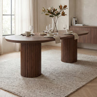 Vanessa 220cm Oval Dining Table Walnut