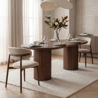 Vanessa 220cm Oval Dining Table Walnut