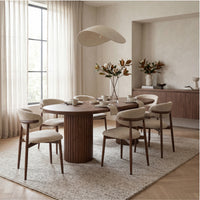 Vanessa 220cm Oval Dining Table Walnut