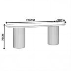 Vanessa 220cm Oval Dining Table Walnut