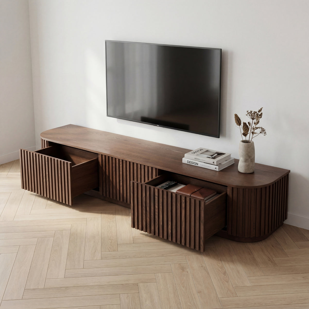 Vanessa 240cm ETU Entertainment TV Unit Walnut