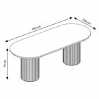 Vanessa 250cm Oval Dining Table Black