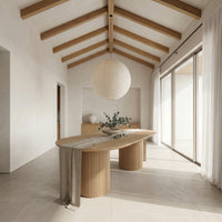 Vanessa 250cm Oval Dining Table Natural
