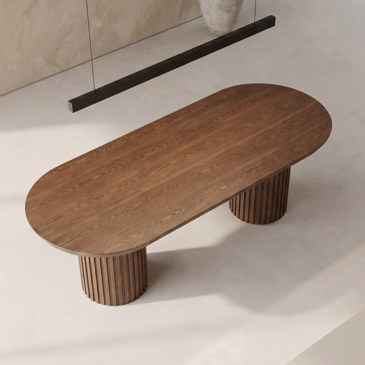 Vanessa 250cm Oval Dining Table Walnut