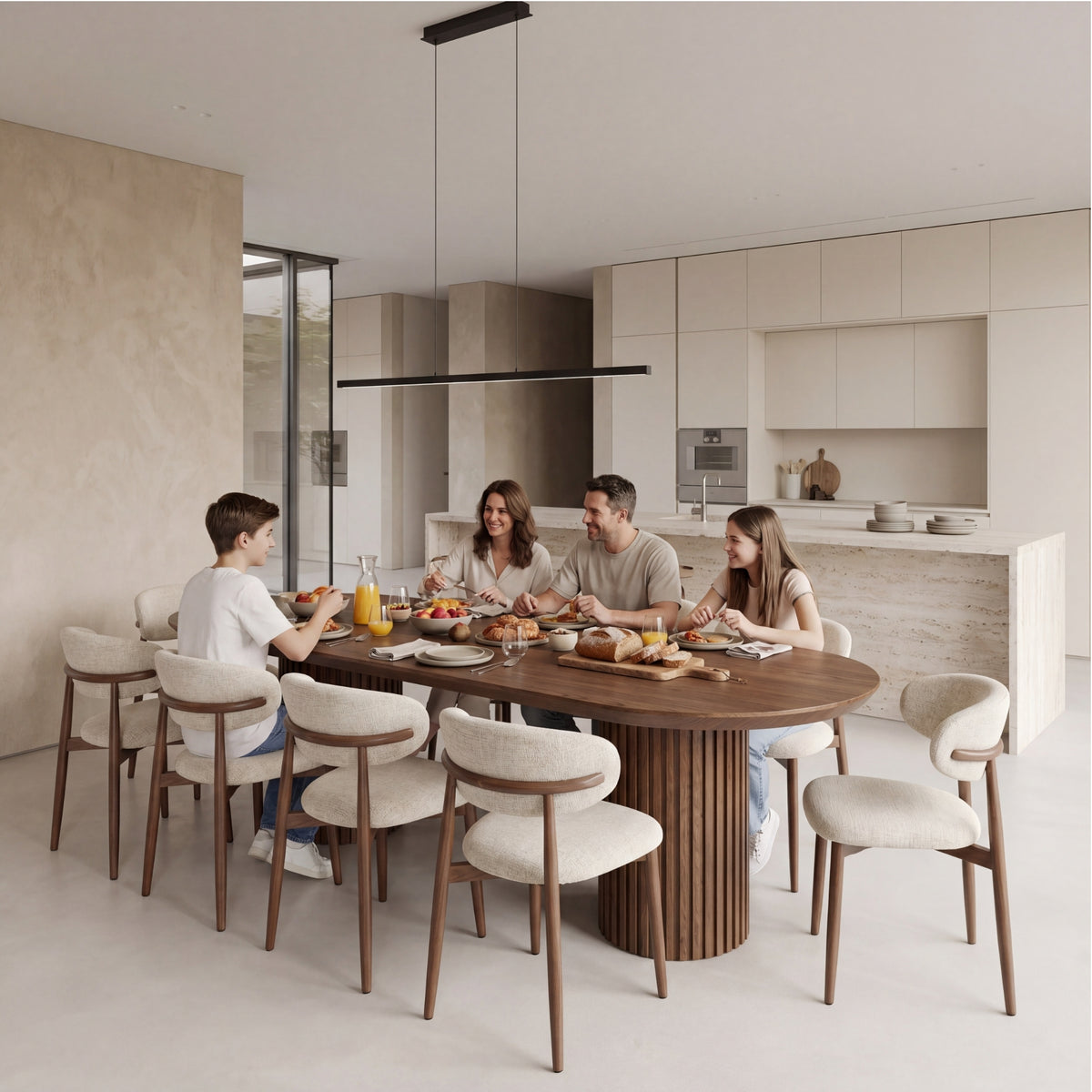 Vanessa 250cm Oval Dining Table Walnut