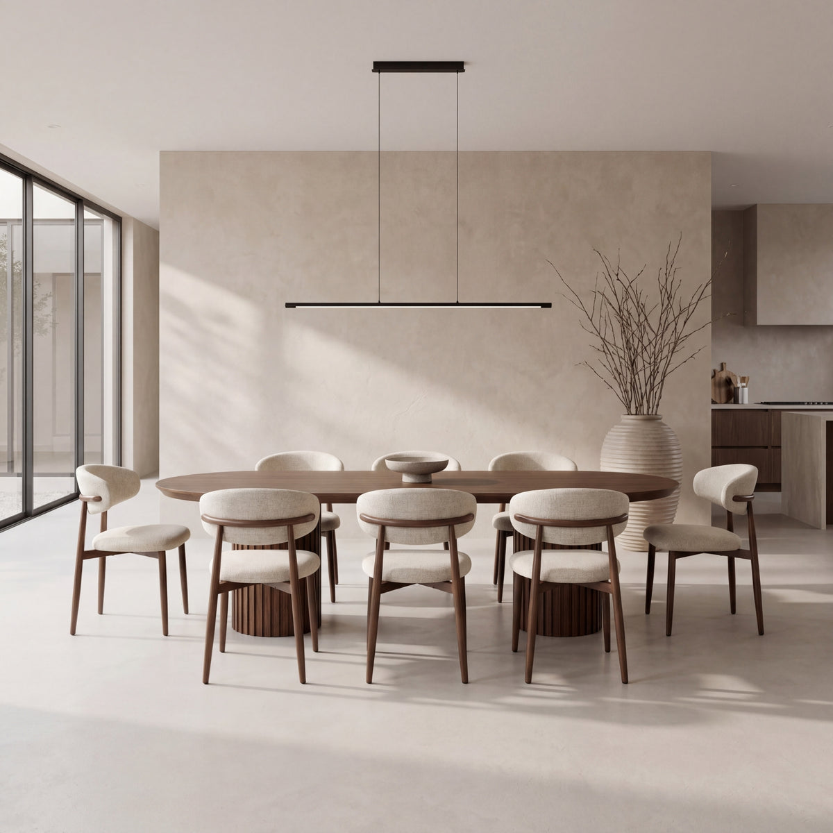 Vanessa 250cm Oval Dining Table Walnut
