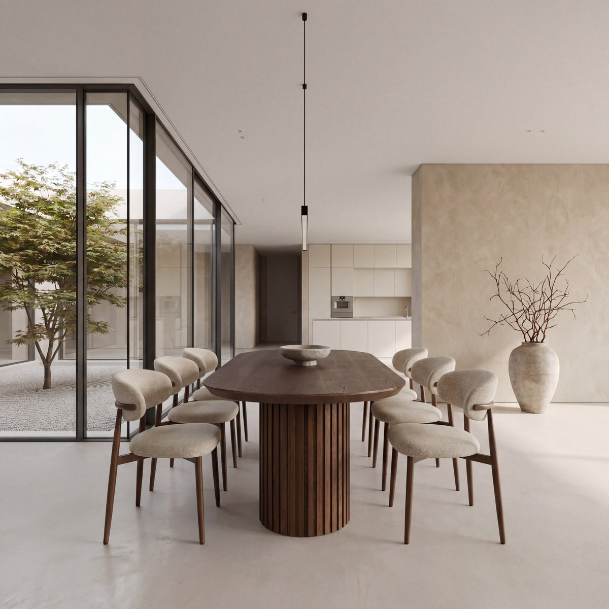 Vanessa 250cm Oval Dining Table Walnut