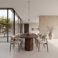Vanessa 250cm Oval Dining Table Walnut