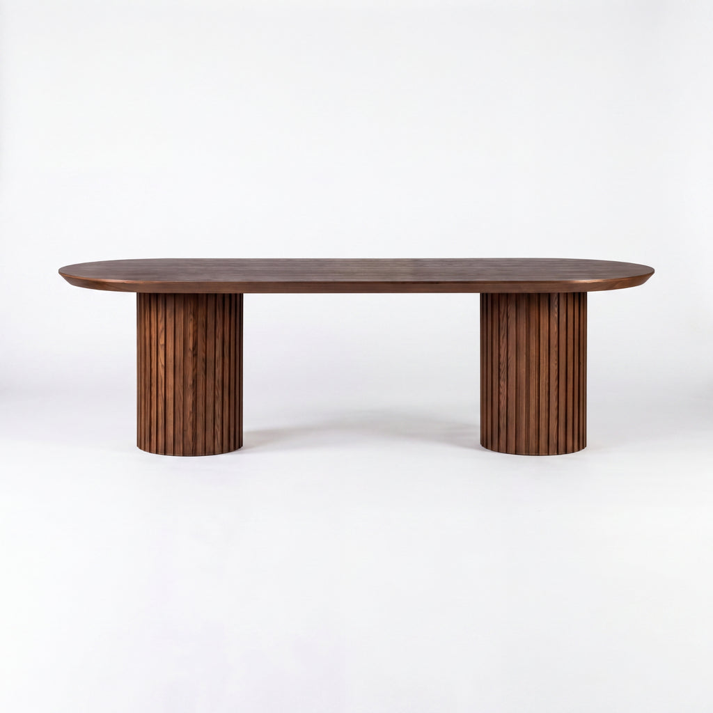 Vanessa 250cm Oval Dining Table Walnut