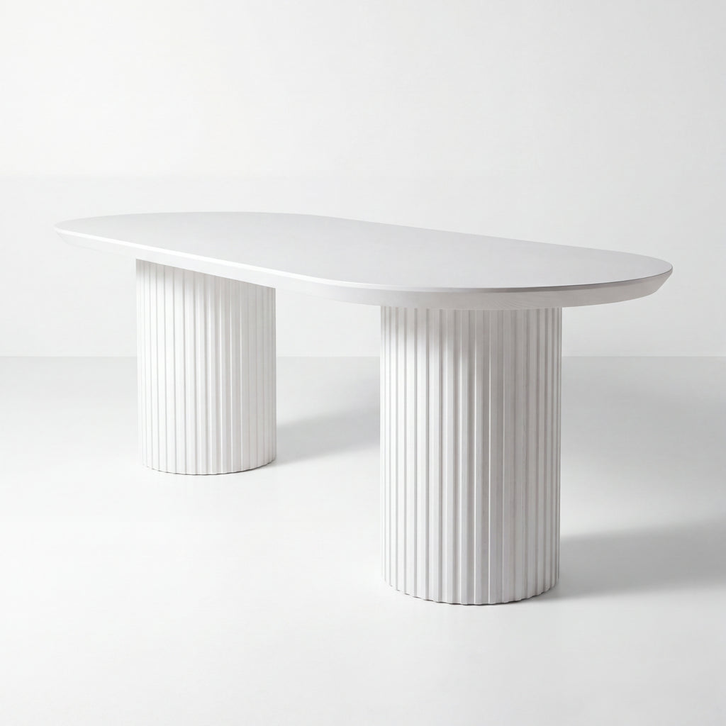 Vanessa 250cm Oval Dining Table White