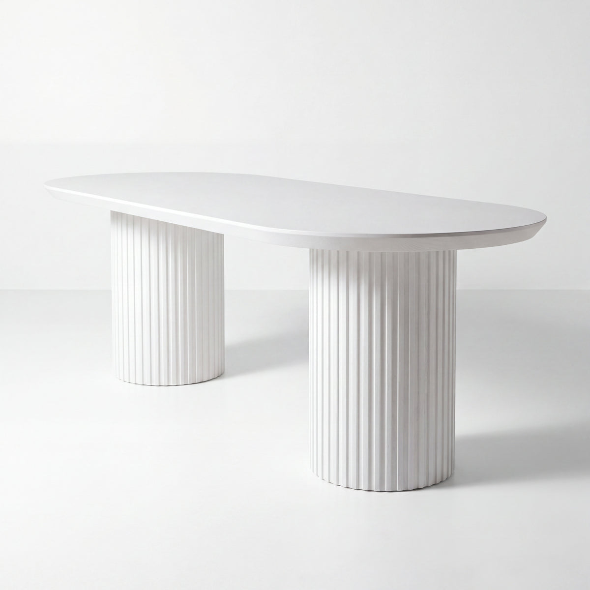 Vanessa 250cm Oval Dining Table White