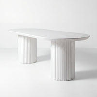 Vanessa 250cm Oval Dining Table White