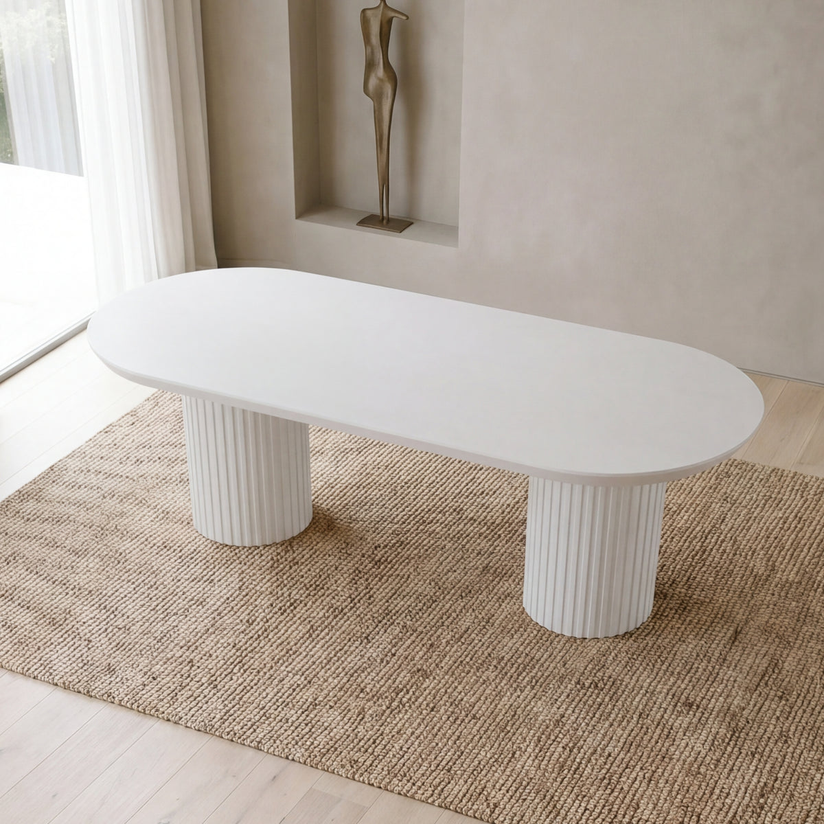 Vanessa 250cm Oval Dining Table White