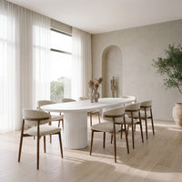 Vanessa 250cm Oval Dining Table White