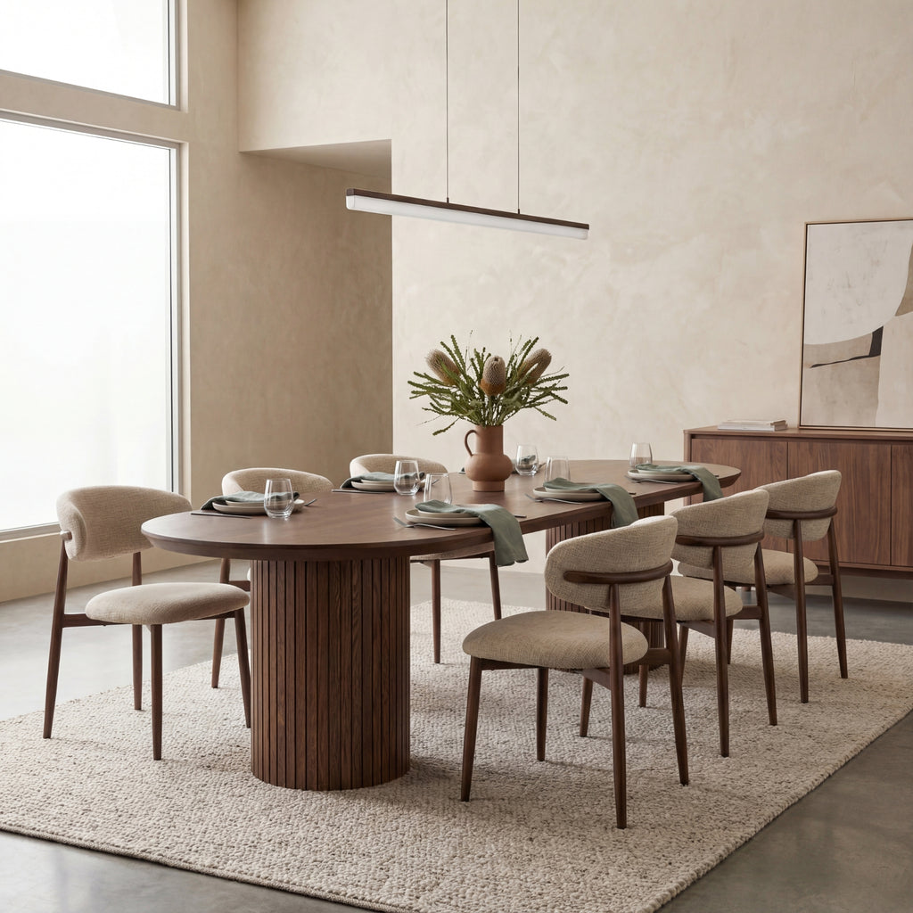 Vanessa 280cm Oval Dining Table Walnut