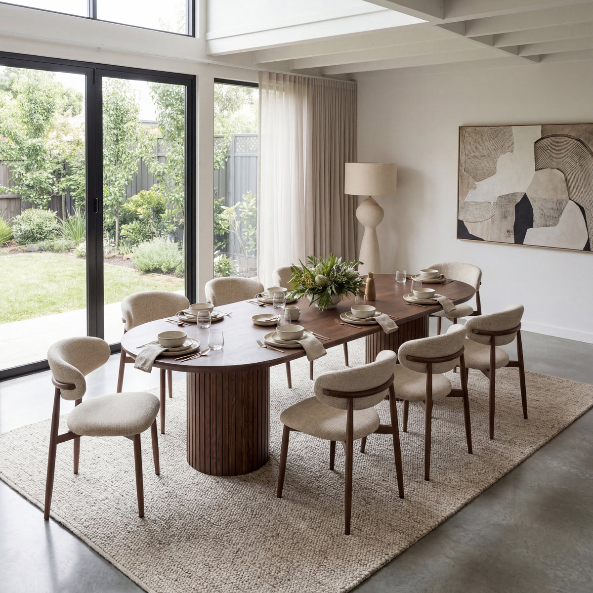 Vanessa 280cm Oval Dining Table Walnut