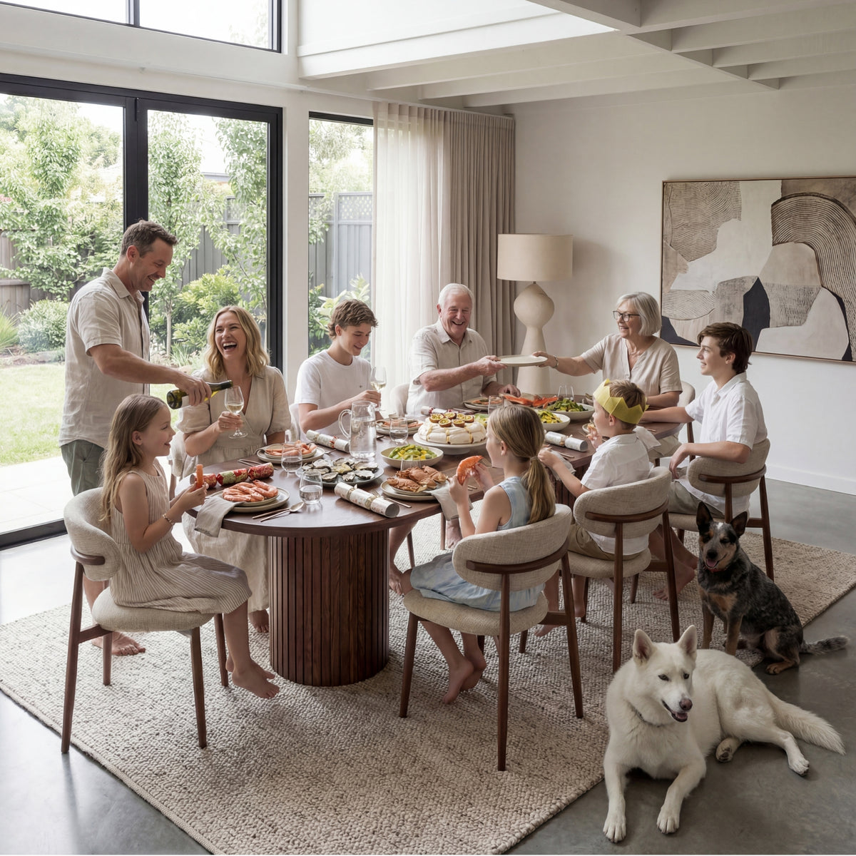 Vanessa 280cm Oval Dining Table Walnut