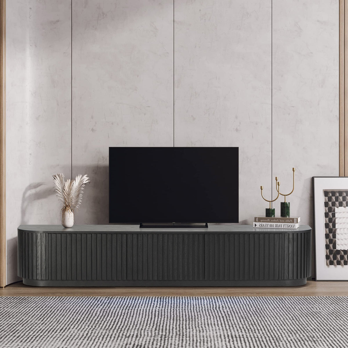 Vanessa Hubert 246cm 4 Door ETU Entertainment TV Unit Black