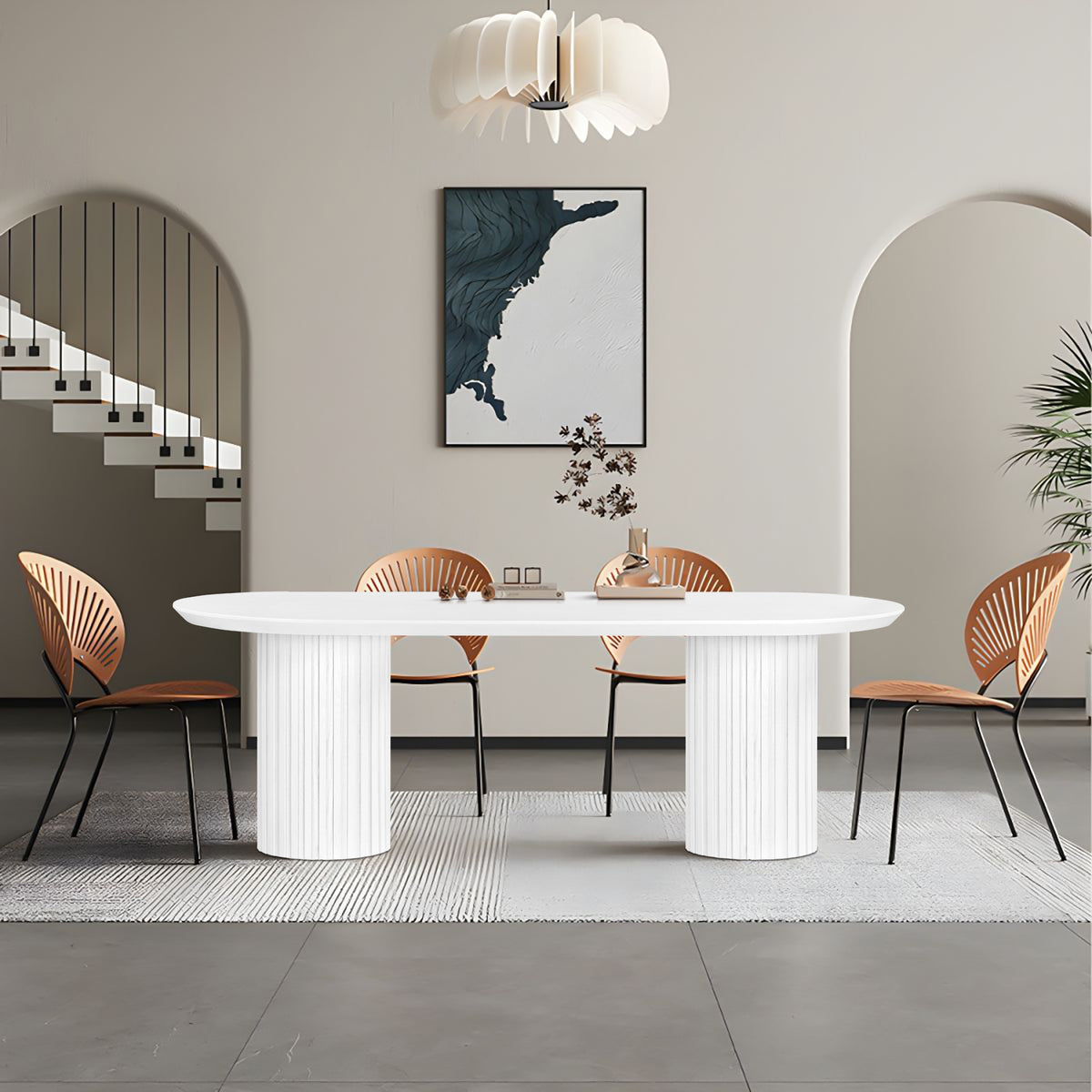 Vanessa Marty 220cm Oval Dining Table White