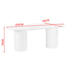 Vanessa Marty 220cm Oval Dining Table White