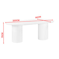 Vanessa Marty 220cm Oval Dining Table White