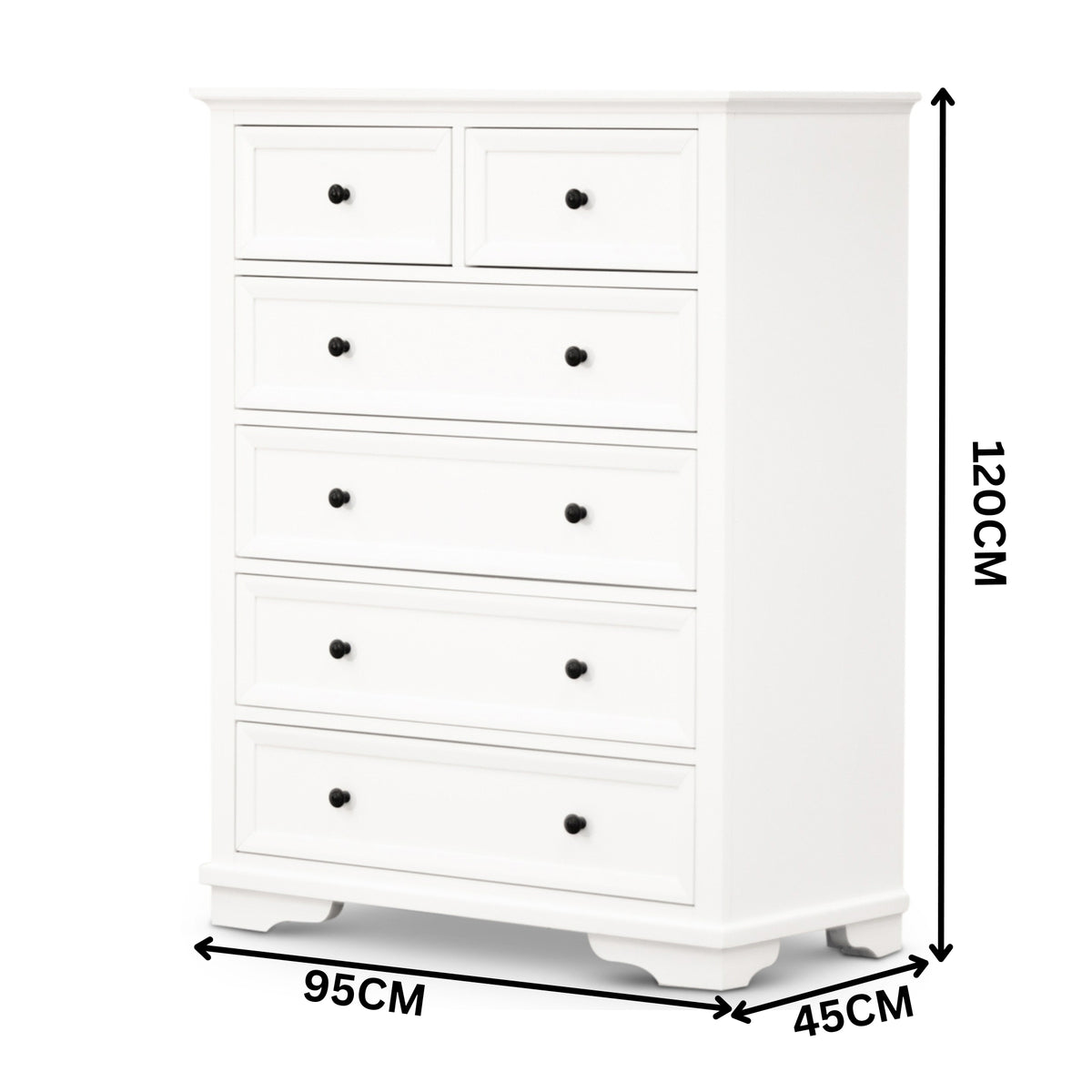 Venice 4pc King Size Set Bedroom Suite Bed Frame Bedside Table Tallboy  White