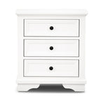 Venice Bedside Table 3 Drawer White