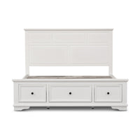 Venice Queen Size Bed Frame 3 Drawer Storage White