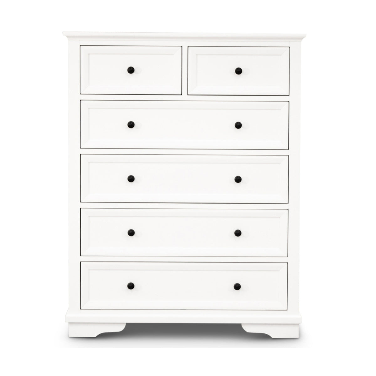 Venice Tallboy Chest of 6 Drawer Cabinet White