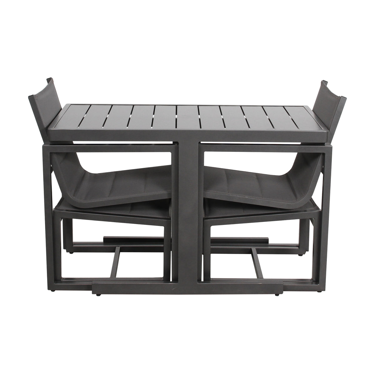 Venus 5pc Outdoor Balcony Aluminium Dining Chair Table Charcoal