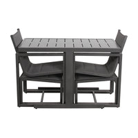 Venus 5pc Outdoor Balcony Aluminium Dining Chair Table Charcoal