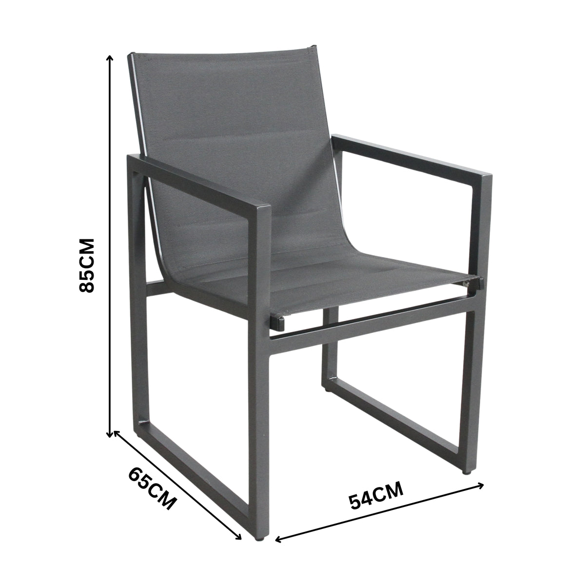 Venus 5pc Outdoor Balcony Aluminium Dining Chair Table Charcoal