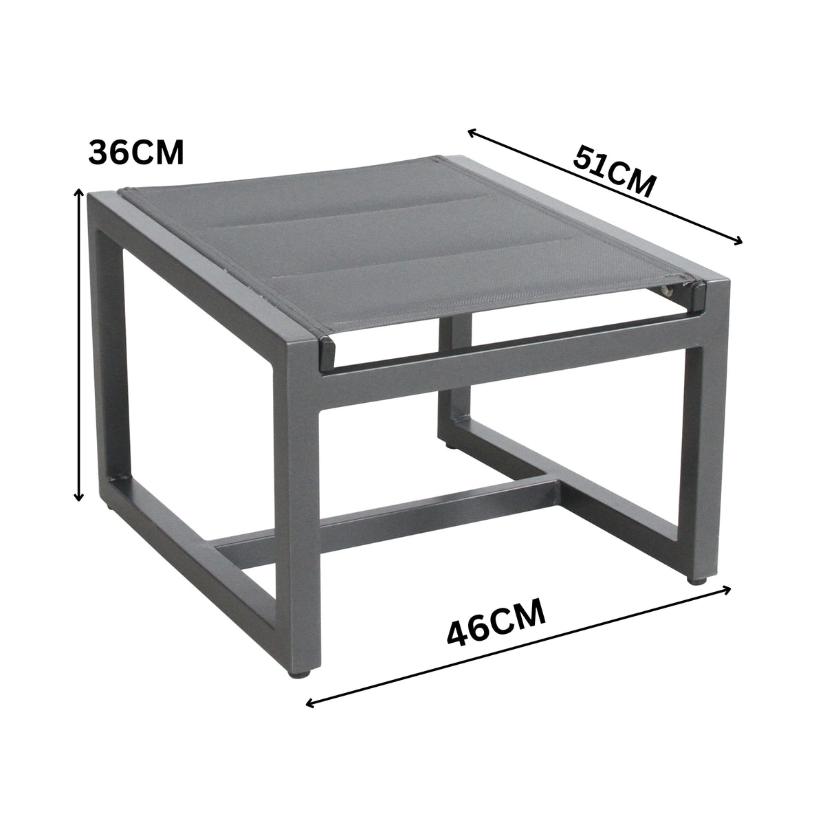 Venus 5pc Outdoor Balcony Aluminium Dining Chair Table Charcoal