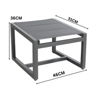 Venus 5pc Outdoor Balcony Aluminium Dining Chair Table Charcoal
