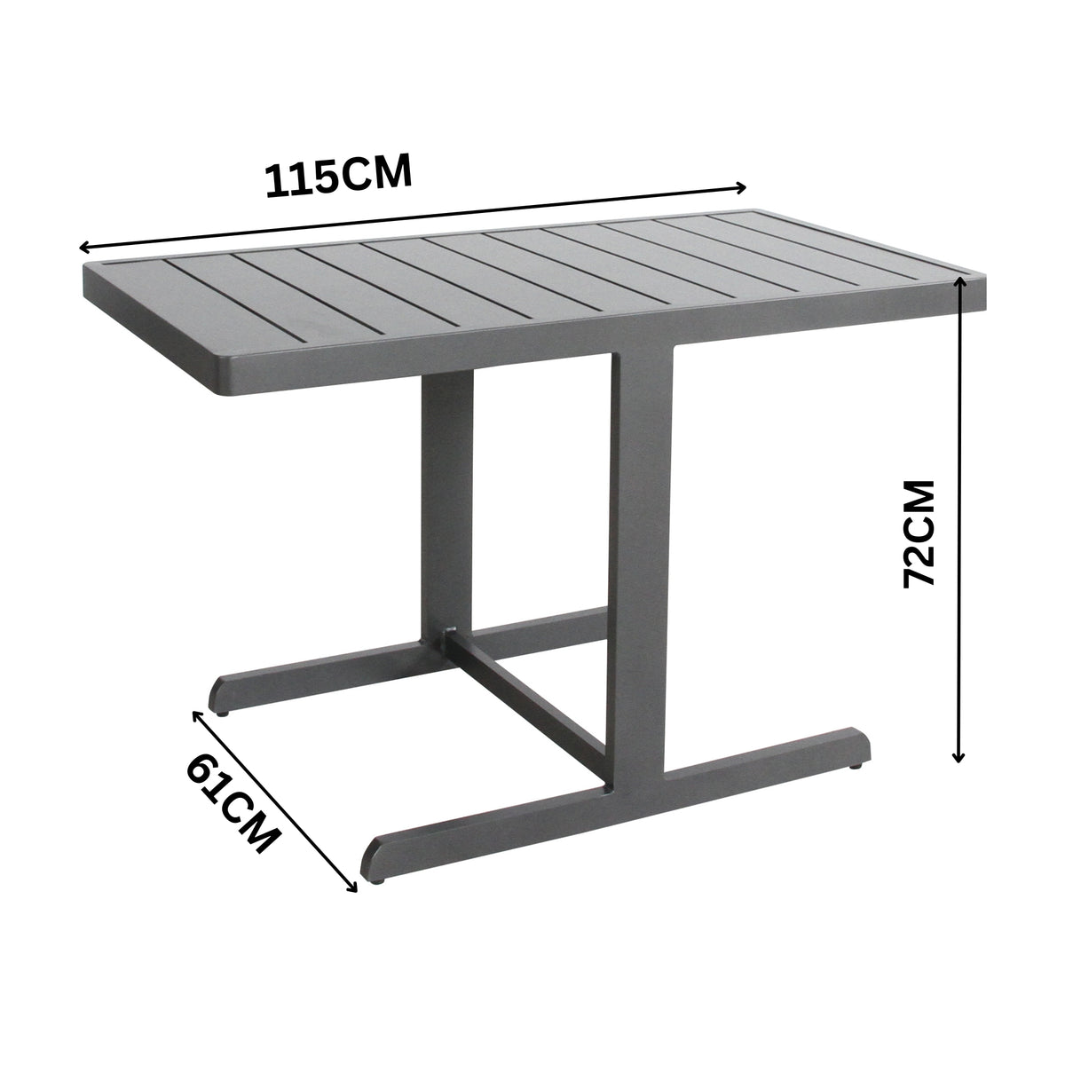 Venus 5pc Outdoor Balcony Aluminium Dining Chair Table Charcoal