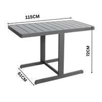 Venus 5pc Outdoor Balcony Aluminium Dining Chair Table Charcoal