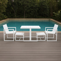 Venus 5pc Outdoor Balcony Aluminium Dining Chair Table White