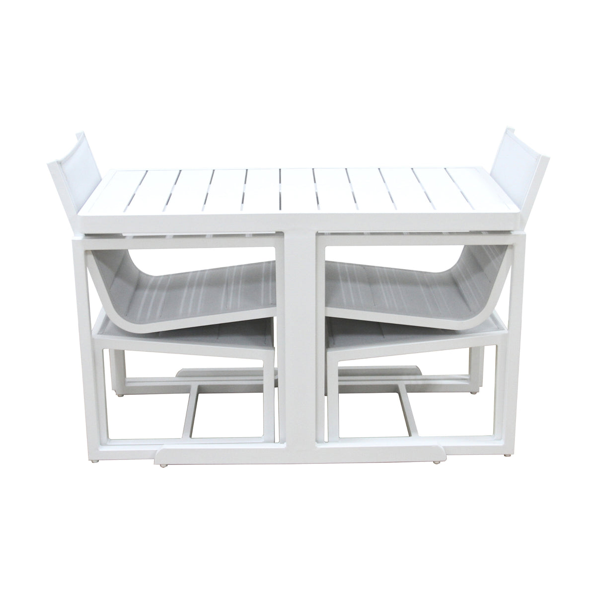 Venus 5pc Outdoor Balcony Aluminium Dining Chair Table White