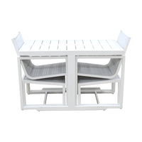 Venus 5pc Outdoor Balcony Aluminium Dining Chair Table White