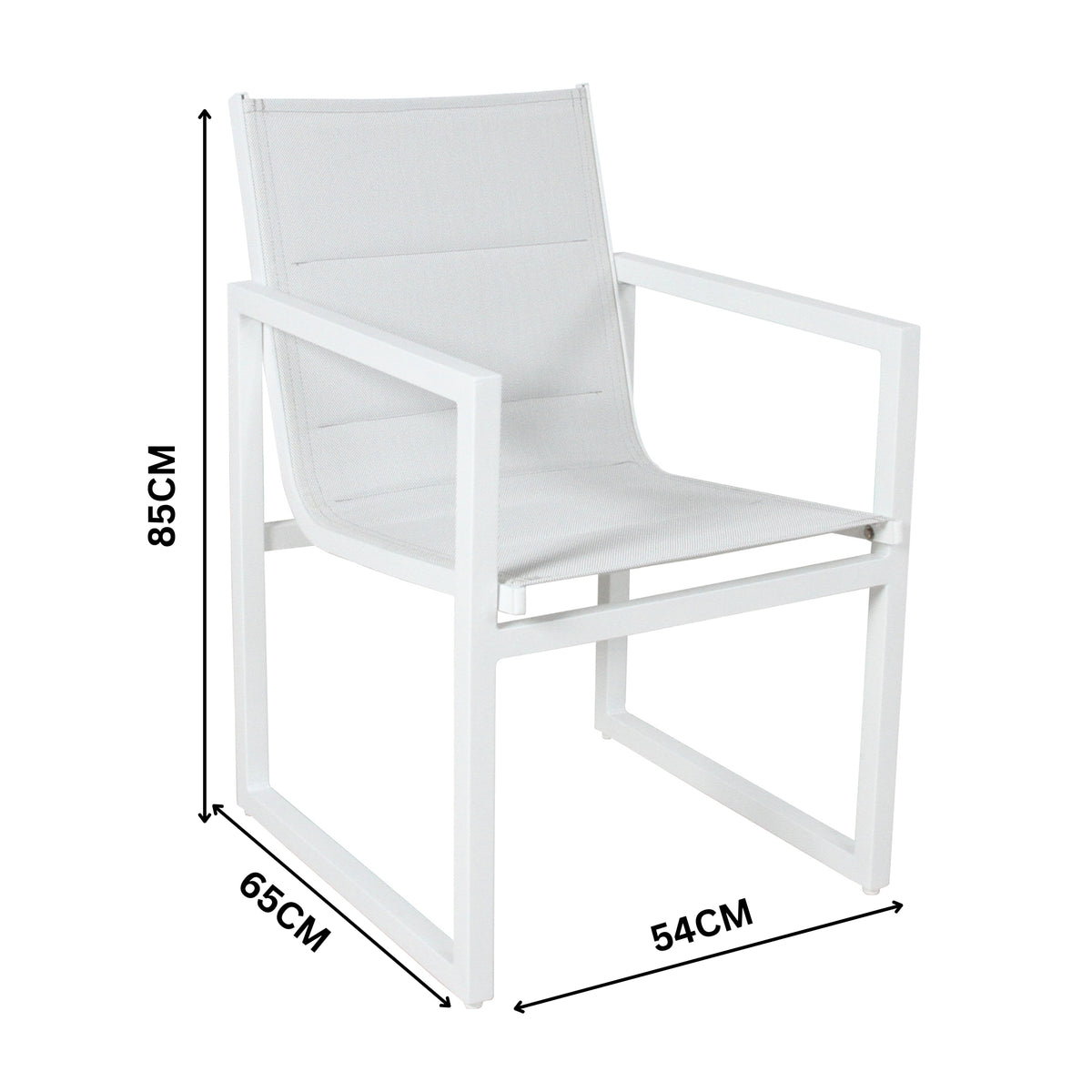 Venus 5pc Outdoor Balcony Aluminium Dining Chair Table White