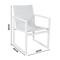 Venus 5pc Outdoor Balcony Aluminium Dining Chair Table White