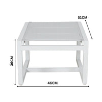 Venus 5pc Outdoor Balcony Aluminium Dining Chair Table White