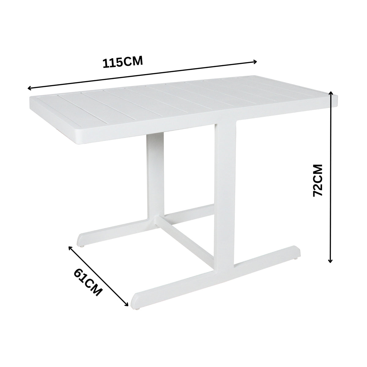 Venus 5pc Outdoor Balcony Aluminium Dining Chair Table White